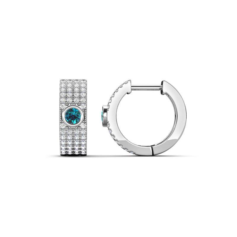 Niara 0.68 ctw Blue Diamond with Lab Grown Diamonds Pave set Women Huggie Earrings 