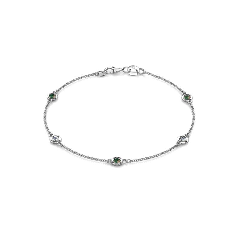 Aizza (5 Stn/3mm) Lab Grown Diamond and Alexandrite Station Bracelet 