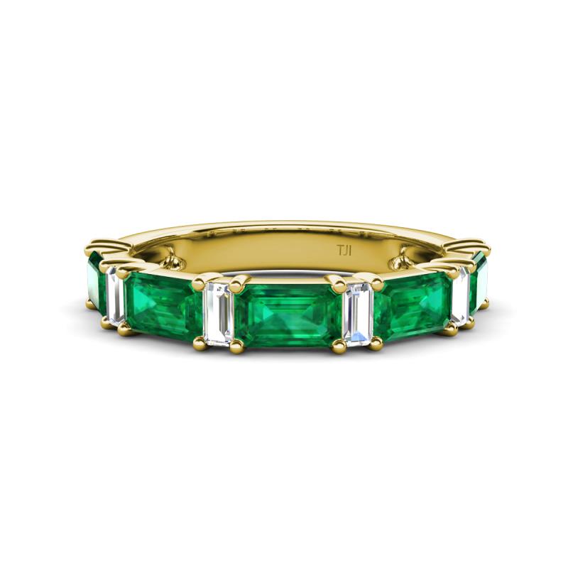 Elois 1.55 ctw Emerald shape Emerald and Baguette shape Lab Grown Diamond Wedding Band 