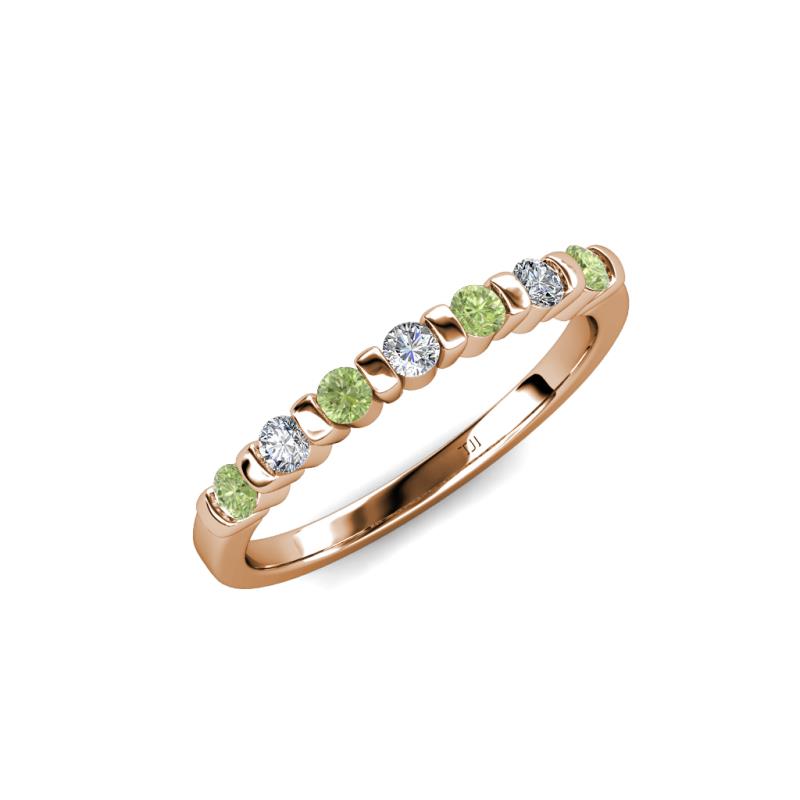 Macie Peridot and Diamond Wedding Band 