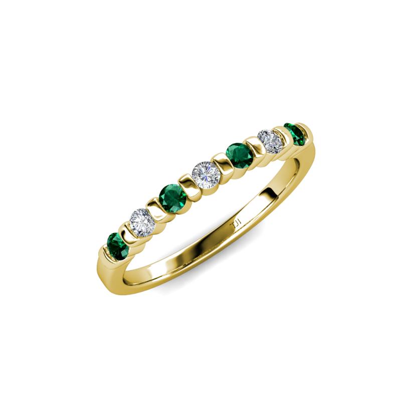 Macie Emerald and Diamond Wedding Band 
