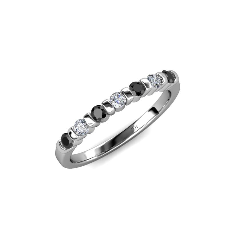 Macie Black and White Diamond Wedding Band 