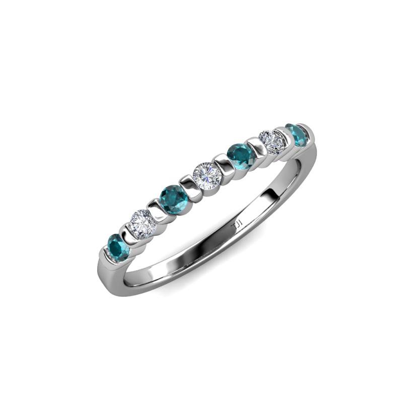 Macie London Blue Topaz and Diamond Wedding Band 