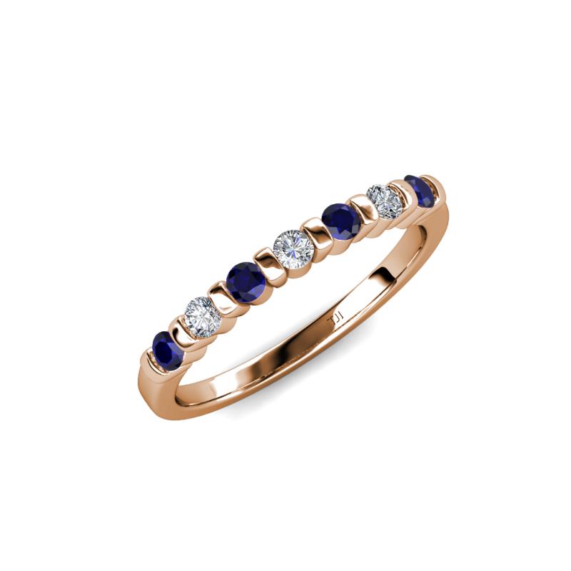 Macie Blue Sapphire and Diamond Wedding Band 