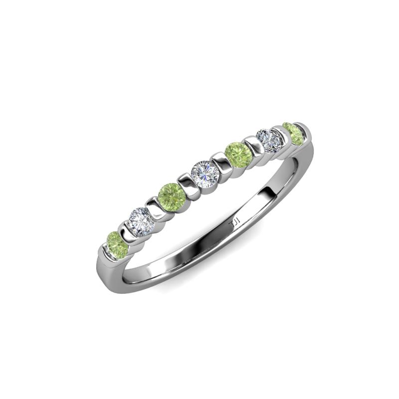 Macie Peridot and Diamond Wedding Band 