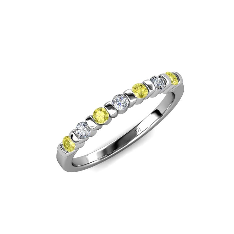 Macie Yellow and White Diamond Wedding Band 