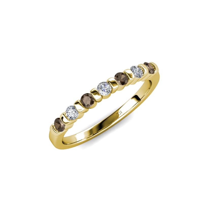 Macie Smoky Quartz and Diamond Wedding Band 