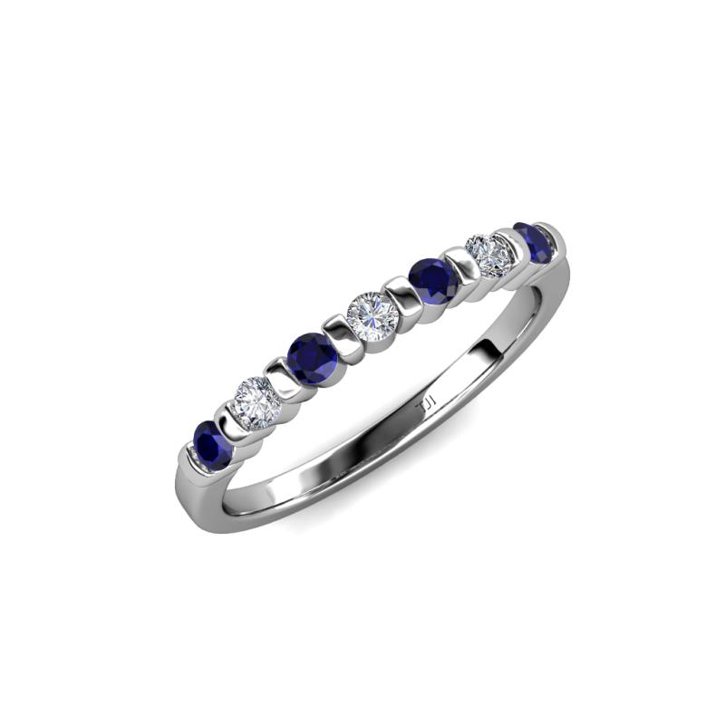 Macie Blue Sapphire and Diamond Wedding Band 