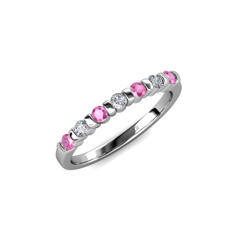 Macie Pink Sapphire and Diamond Wedding Band 