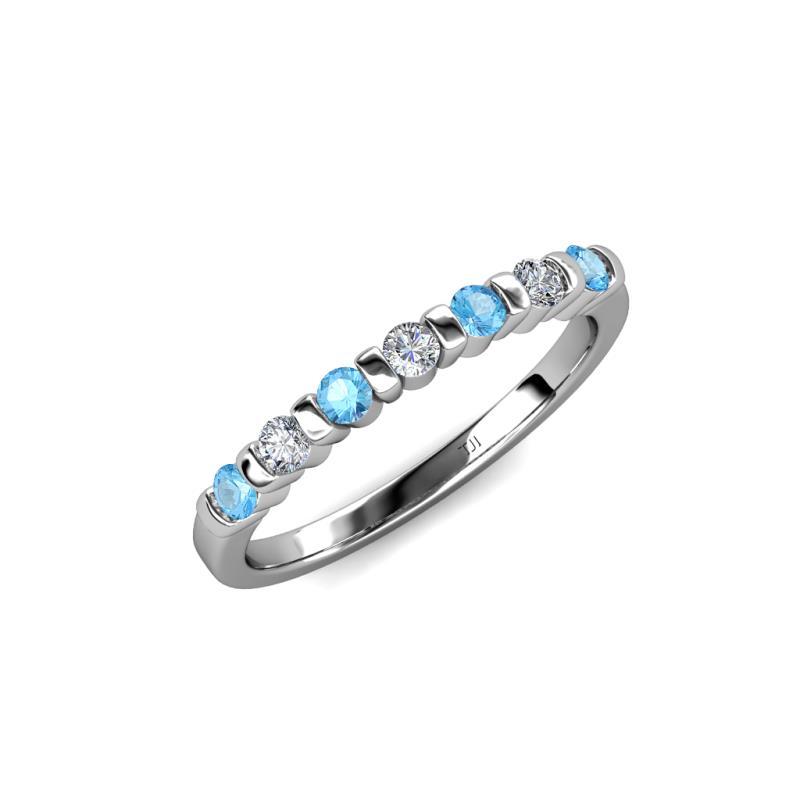 Macie Blue Topaz and Diamond Wedding Band 