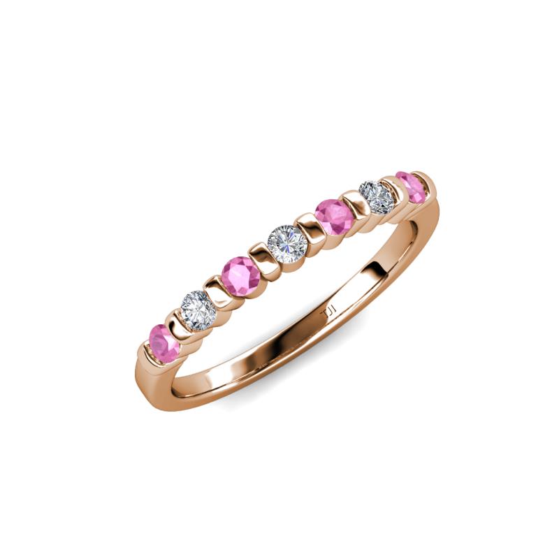 Macie Pink Sapphire and Diamond Wedding Band 