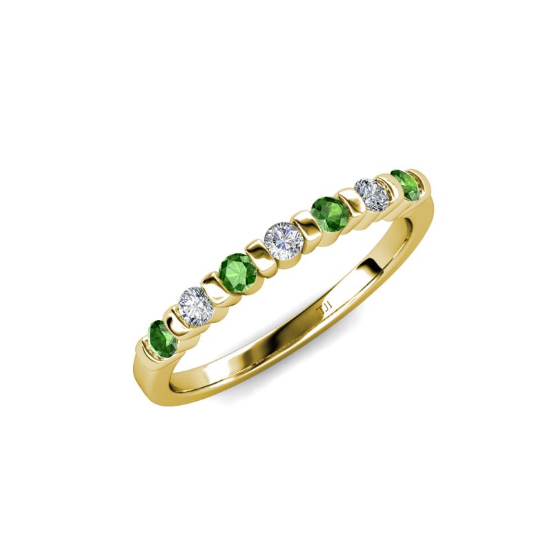 Macie Green Garnet and Diamond Wedding Band 