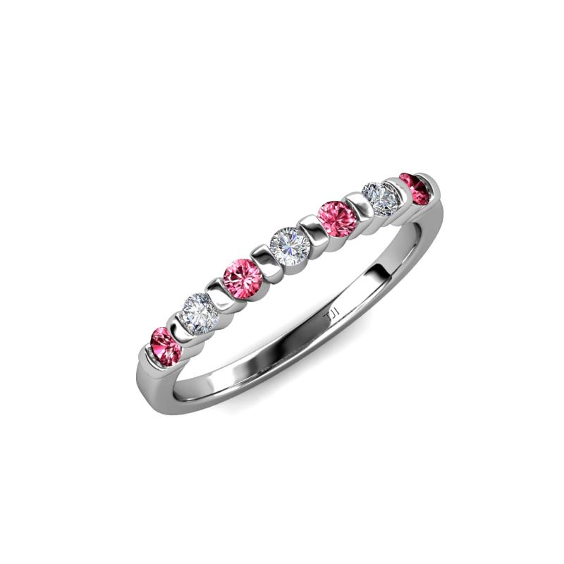 Macie Pink Tourmaline and Diamond Wedding Band 