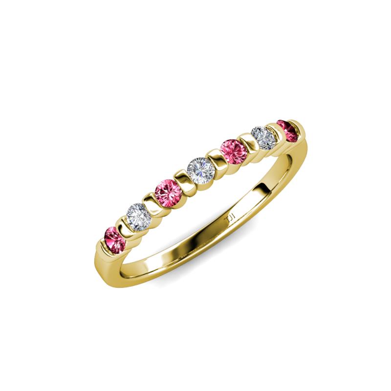Macie Pink Tourmaline and Diamond Wedding Band 