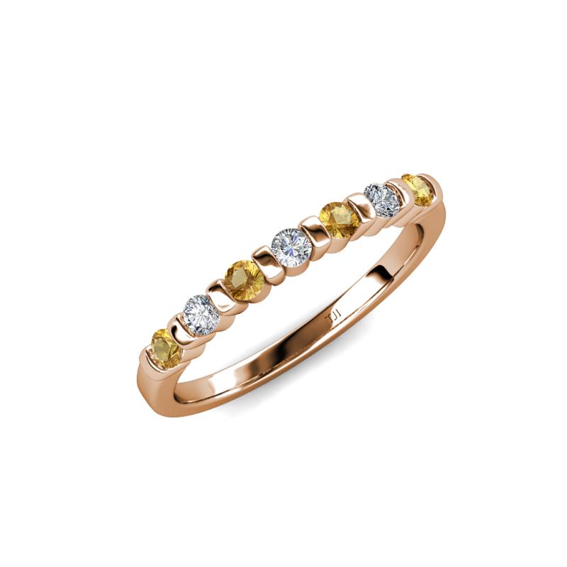 Macie Citrine and Diamond Wedding Band 