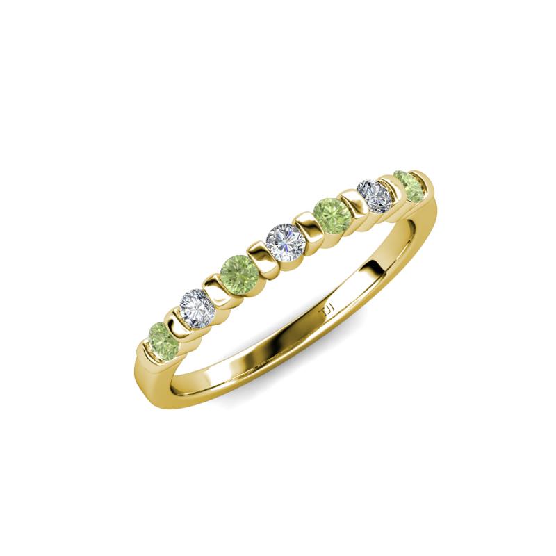 Macie Peridot and Diamond Wedding Band 