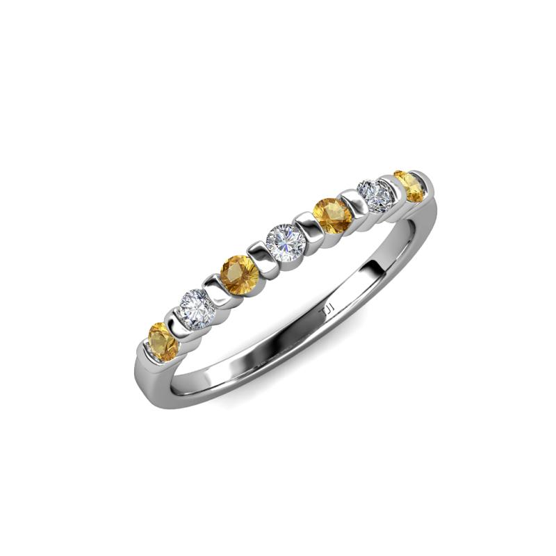 Macie Citrine and Diamond Wedding Band 