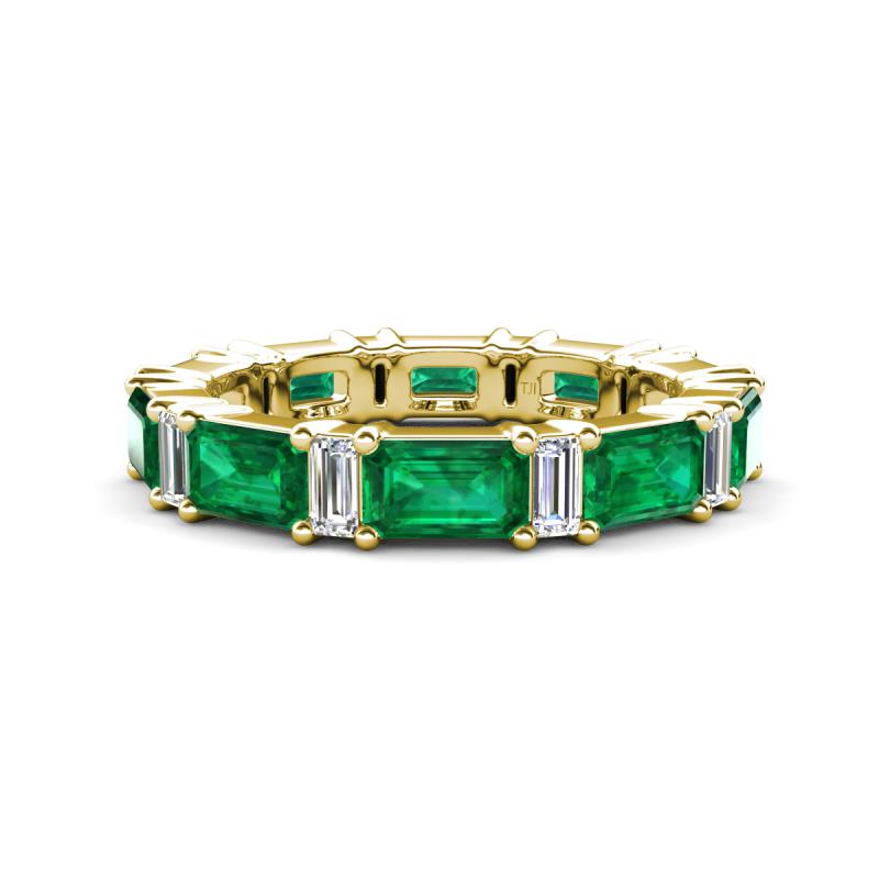 Eriss 3.00 ctw Emerald Shape Emerald and Baguette Shape Lab Grown Diamond Women Eternity Band 