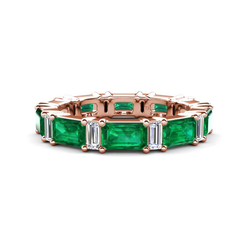 Eriss 3.00 ctw Emerald Shape Emerald and Baguette Shape Lab Grown Diamond Women Eternity Band 