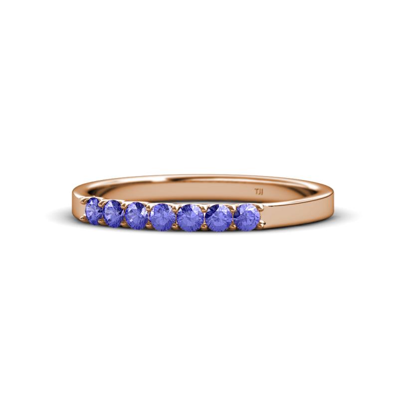 Fiala 2.00 mm Tanzanite 7 Stone Wedding Band 