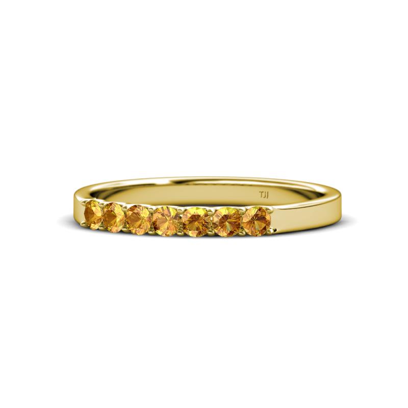 Fiala 2.40 mm Citrine 7 Stone Wedding Band 