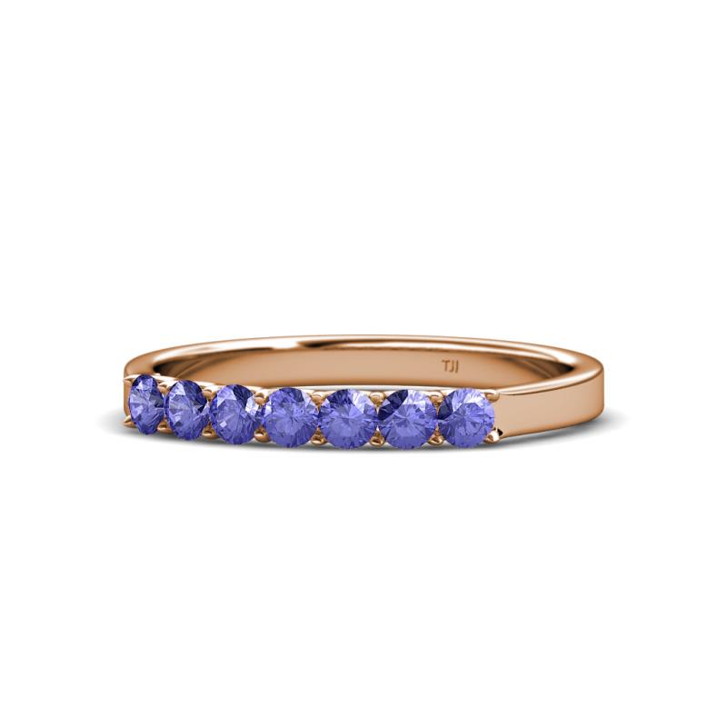 Fiala 2.70 mm Tanzanite 7 Stone Wedding Band 