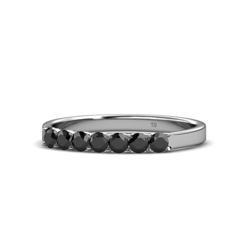 Fiala 2.70 mm Black Diamond 7 Stone Wedding Band 