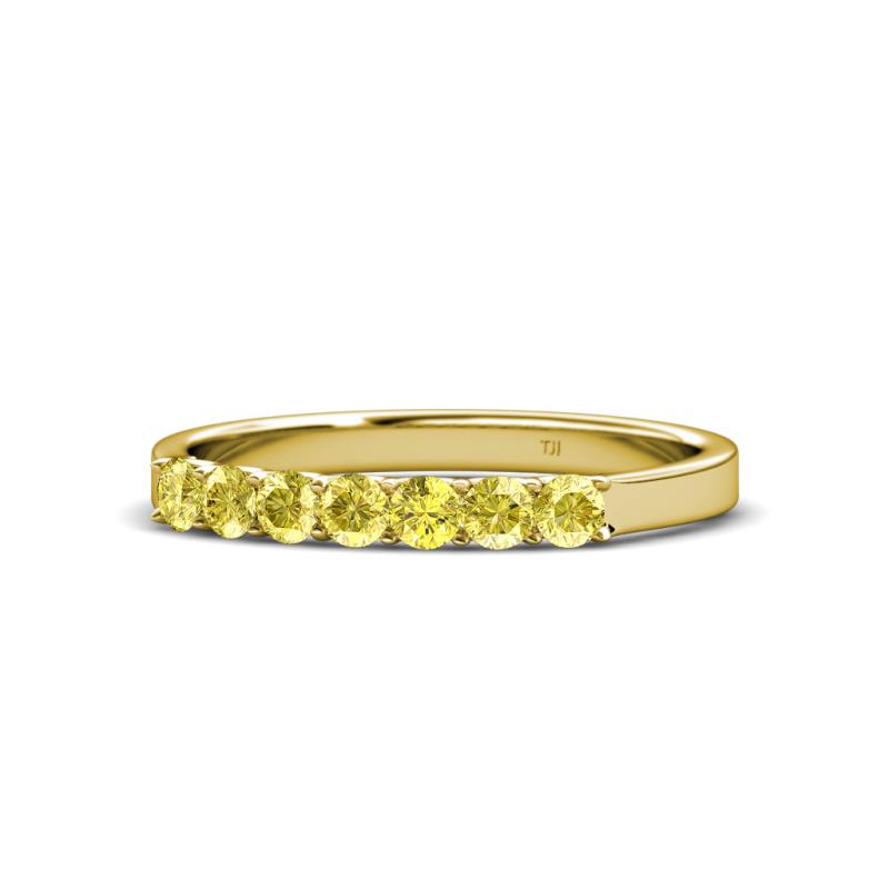 Fiala 2.70 mm Yellow Sapphire 7 Stone Wedding Band 