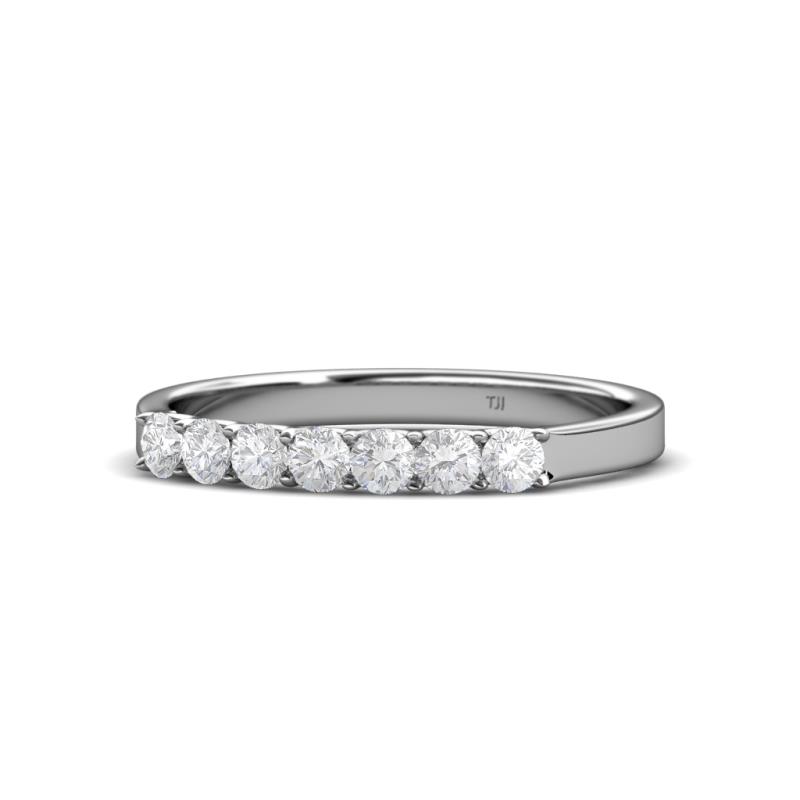 Fiala 2.70 mm White Sapphire 7 Stone Wedding Band 
