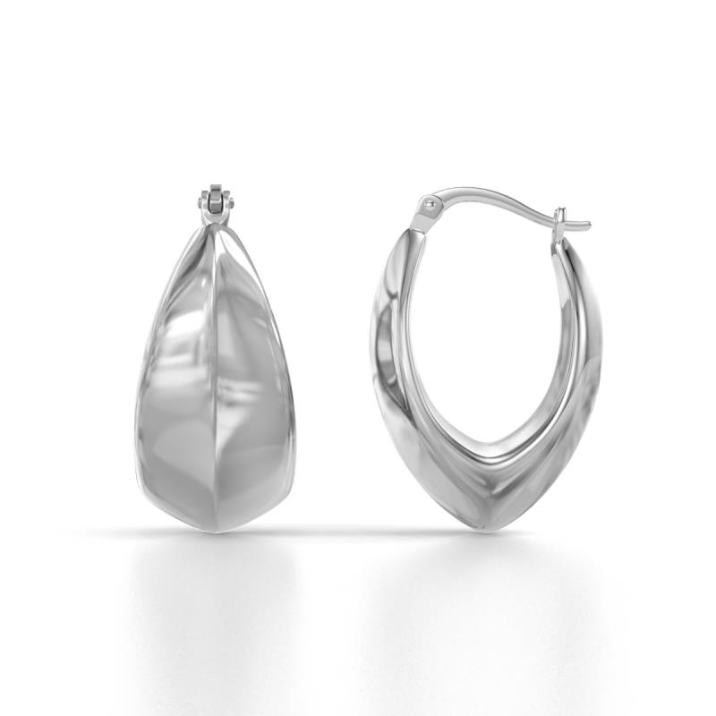 Zirali Bold Pointed Teardrop Women Hoop Earrings in Polished Finish using 14K Solid Gold 