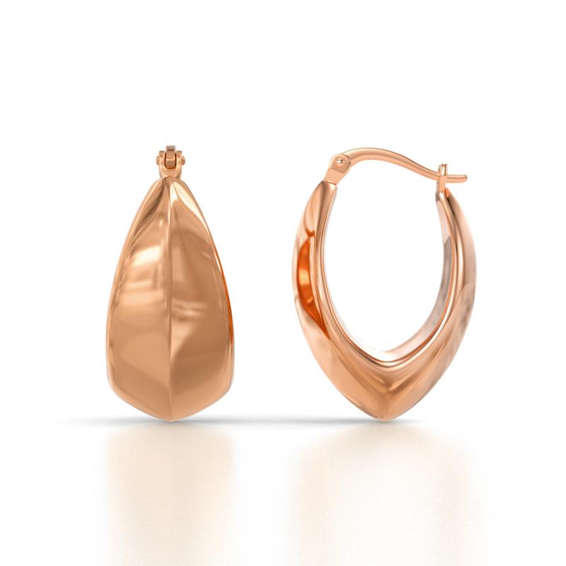 Zirali Bold Pointed Teardrop Women Hoop Earrings in Polished Finish using 14K Solid Gold 