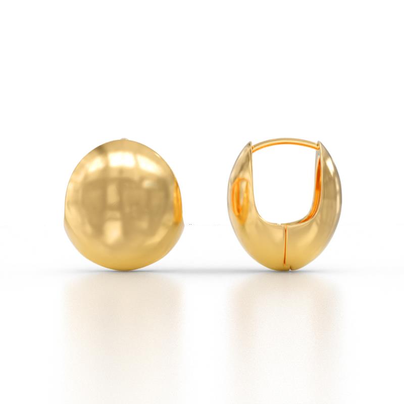 Zona Bold Dome Huggie Earrings in 14K Solid Gold 