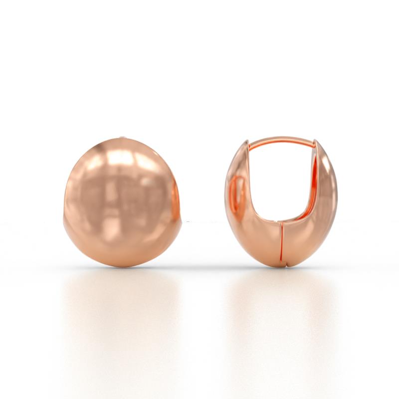 Zona Bold Dome Huggie Earrings in 14K Solid Gold 