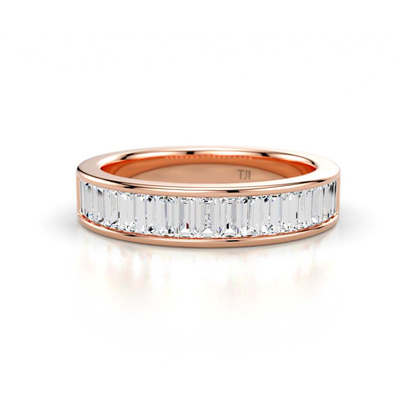 Lisha 0.85 ctw Baguette shape Natural Diamond Women Stackable Wedding Band 