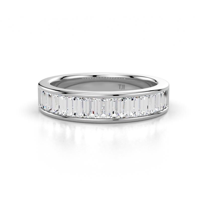 Lisha 0.85 ctw Baguette shape Natural Diamond Women Stackable Wedding Band 