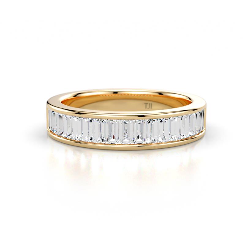 Lisha 0.85 ctw Baguette shape Natural Diamond Women Stackable Wedding Band 
