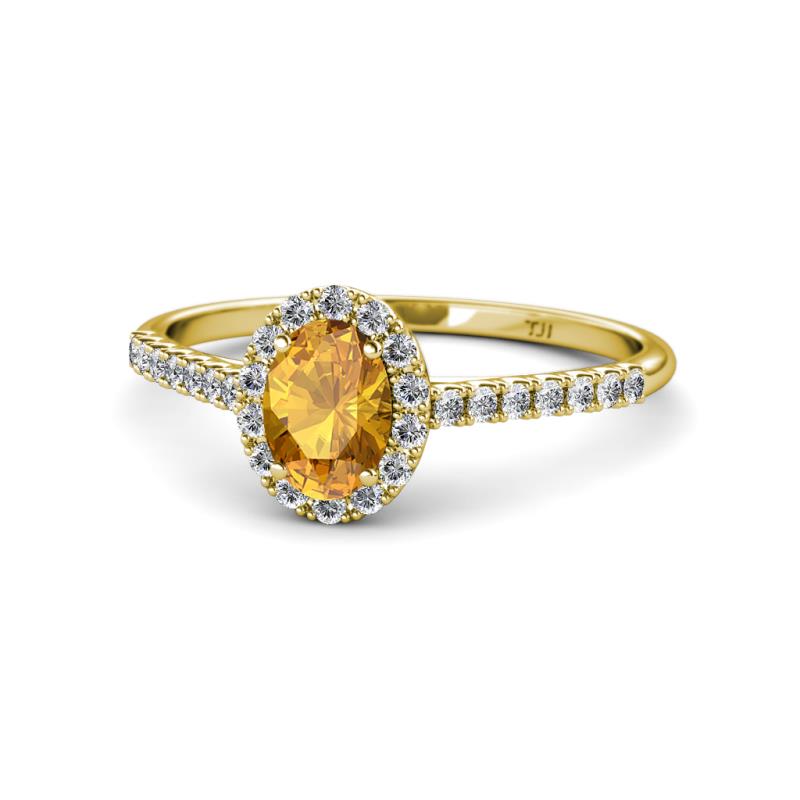 Marnie Desire Citrine and Lab Grown Diamond Halo Engagement Ring 