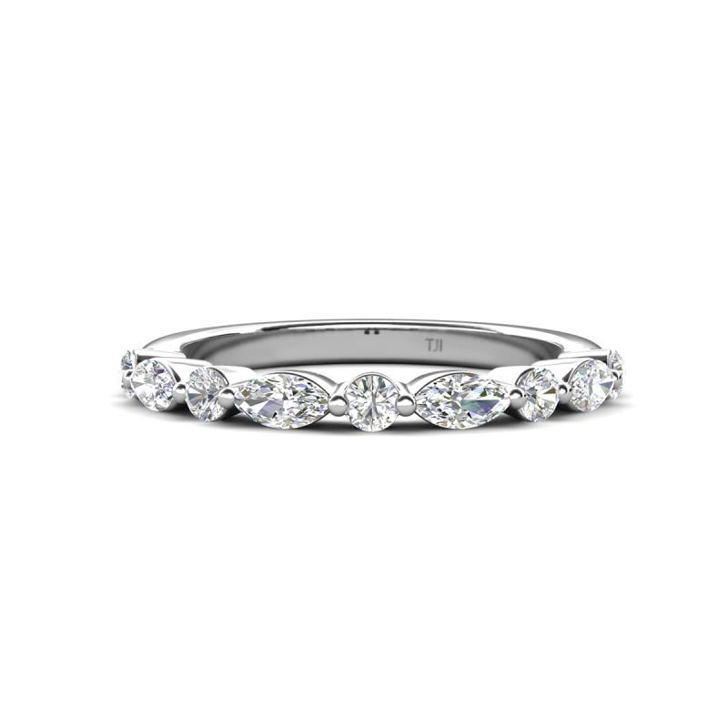 Mira 0.50 ctw Marquise and Round Lab Grown Diamond Women Stackable Wedding Band 