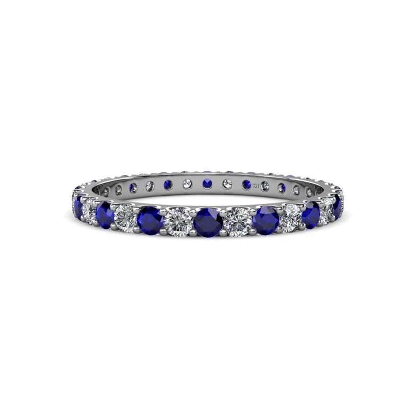 Audrey 2.70 mm Blue Sapphire and Diamond U Prong Eternity Band 