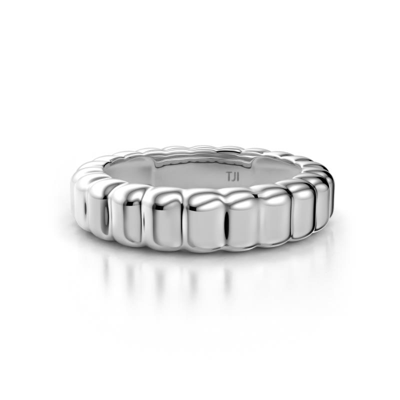 Sana High Polish 4.70 mm Chunky Ribbed Women Wedding Ring 