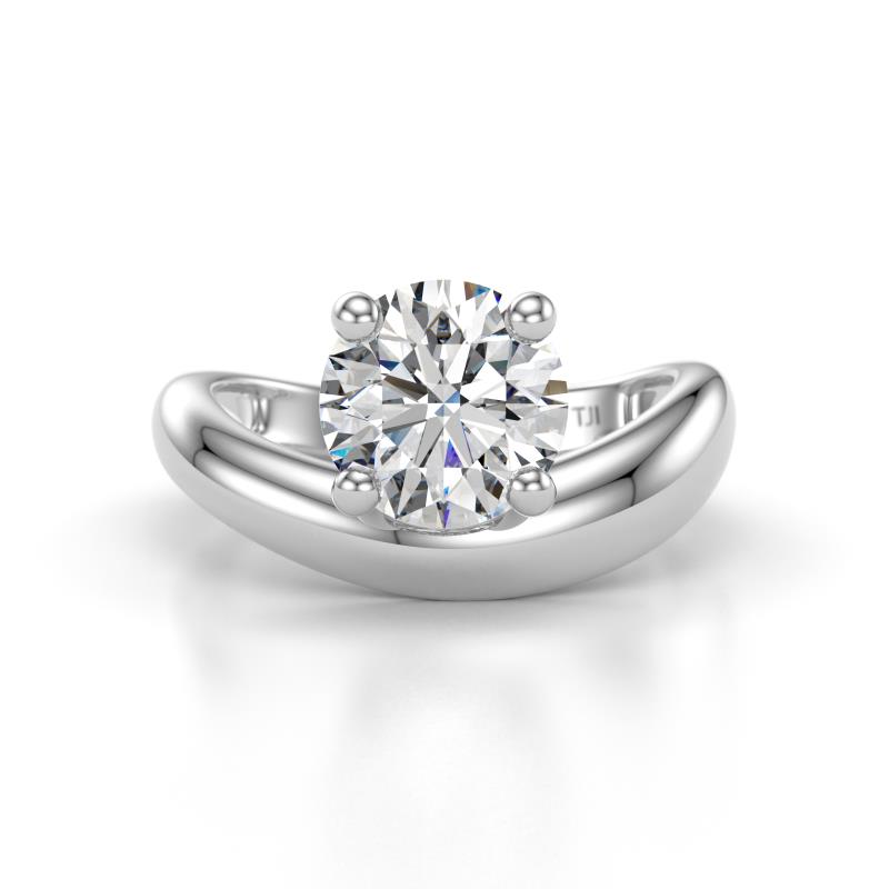 Anahi 2.00 ct GIA Certified Natural Diamond Women Curve Solitaire Ring 