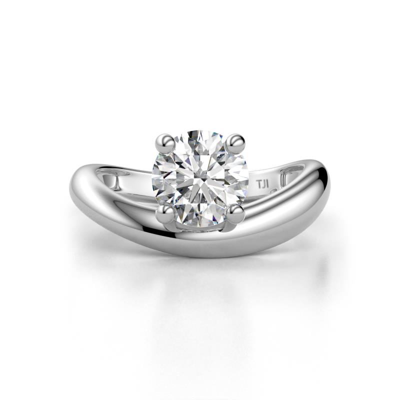 Anahi 1.30 ct GIA Certified Natural Diamond Women Curve Solitaire Ring 