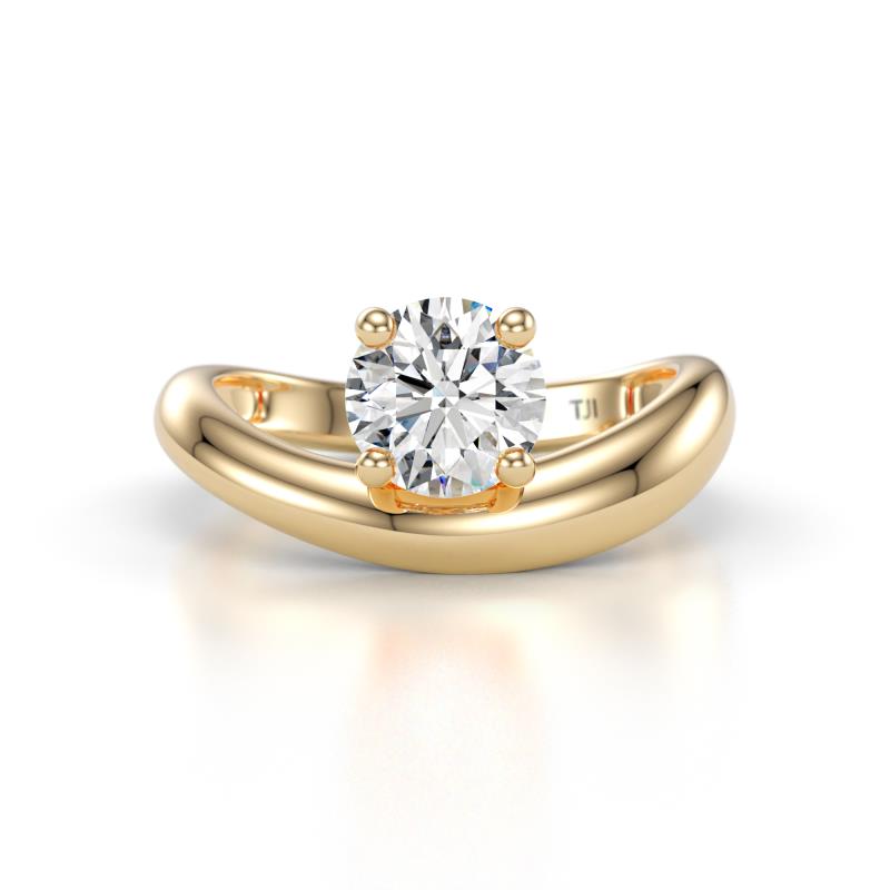 Anahi 1.00 ct GIA Certified Natural Diamond Women Curve Solitaire Ring 