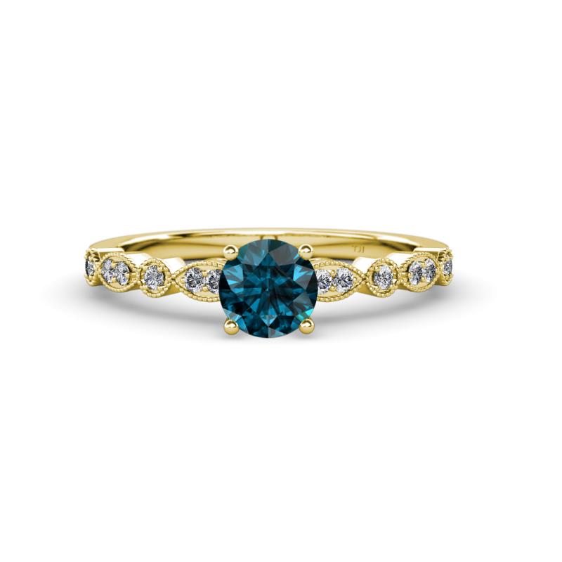 Renea 0.92 ctw London Blue Topaz (5.80 mm) with accented Diamonds Engagement Ring 