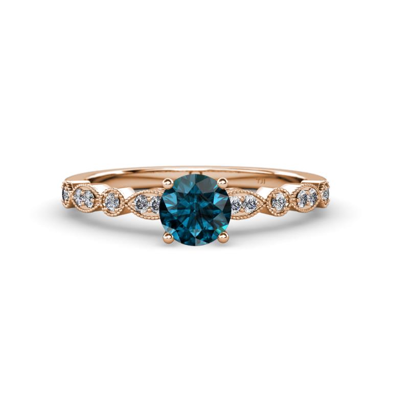 Renea 0.92 ctw London Blue Topaz (5.80 mm) with accented Diamonds Engagement Ring 