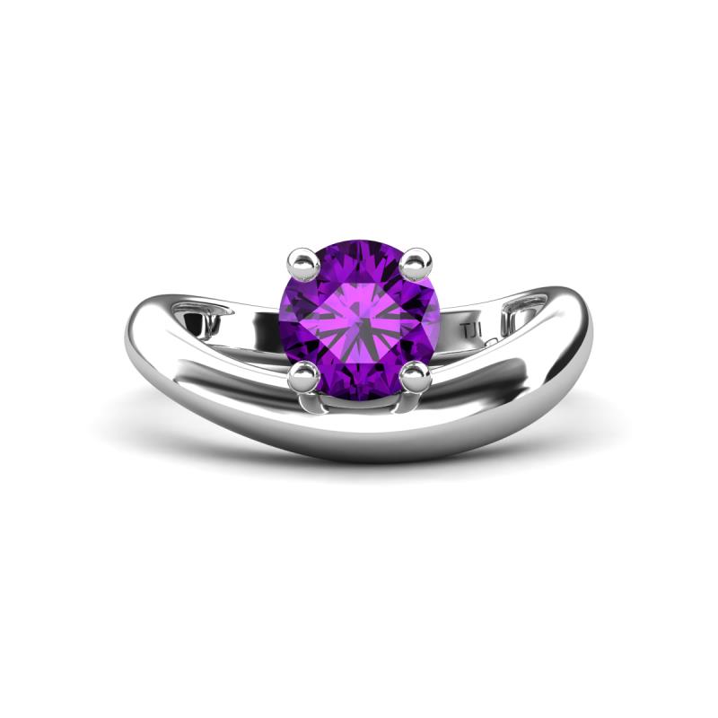 Anahi 0.87 ct Amethyst Women Curve Solitaire Ring 