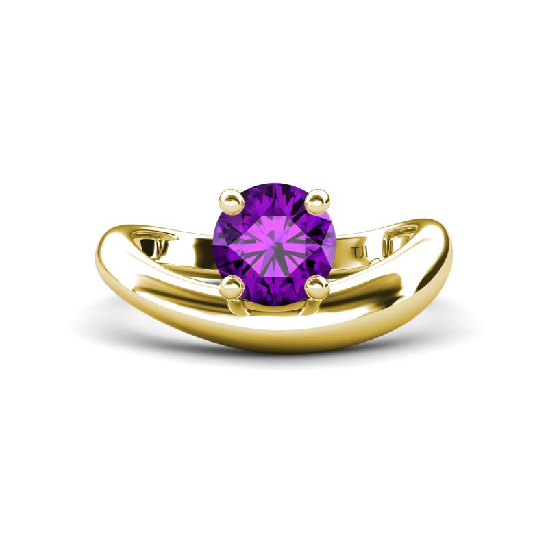 Anahi 0.87 ct Amethyst Women Curve Solitaire Ring 