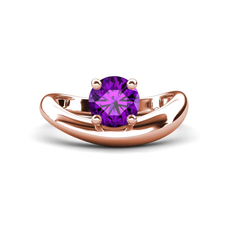 Anahi 0.87 ct Amethyst Women Curve Solitaire Ring 