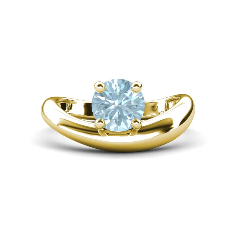 Anahi 0.87 ct Aquamarine Women Curve Solitaire Ring 