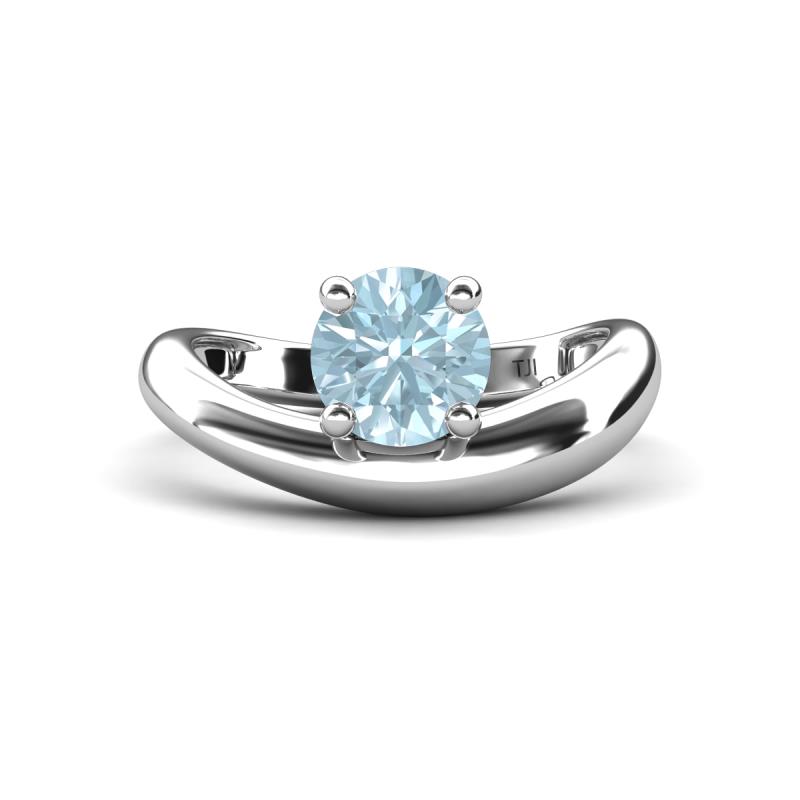 Anahi 0.87 ct Aquamarine Women Curve Solitaire Ring 